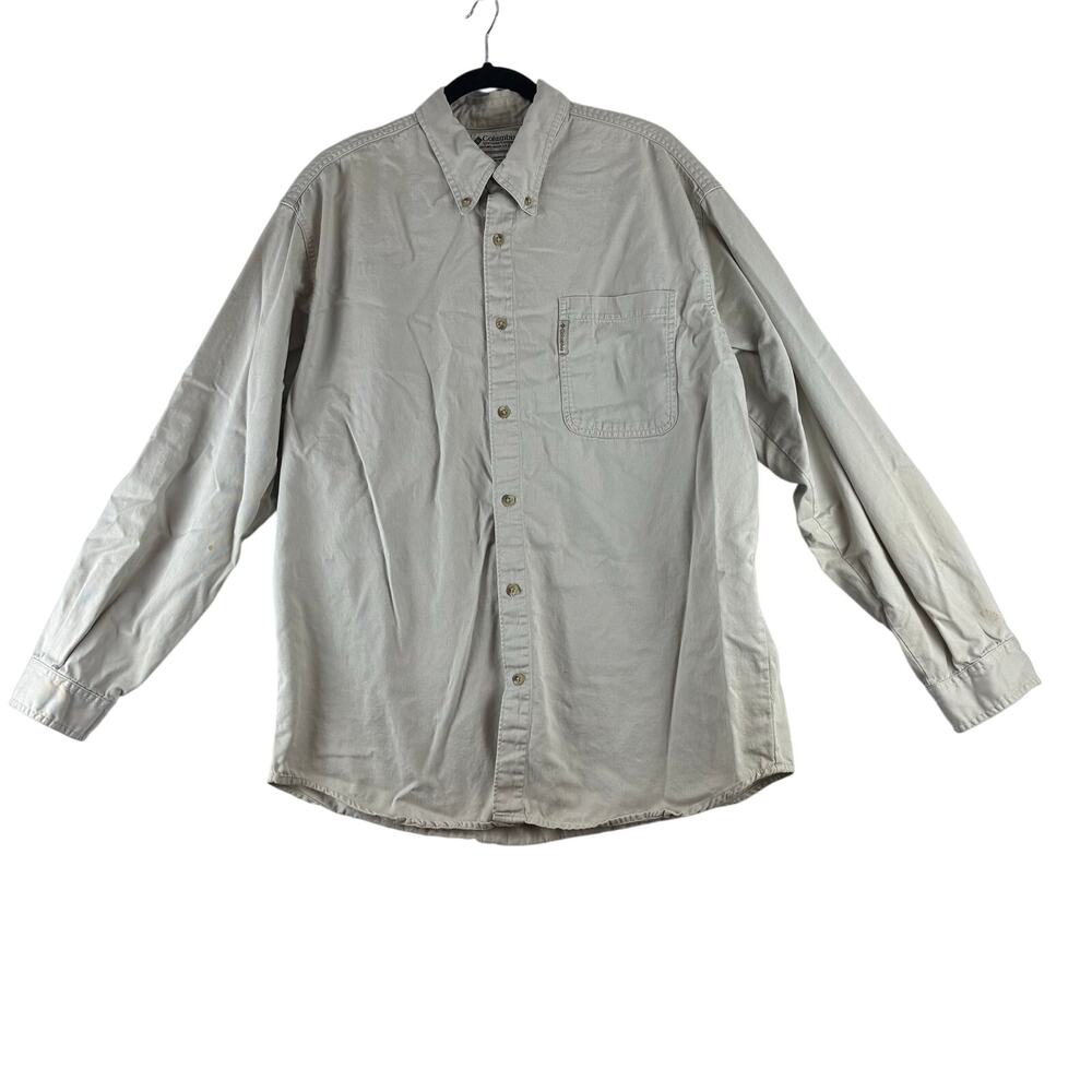 Columbia Long Sleeve Cotton Button Up Men’s XL Work Shirt Utility Mechanic READ